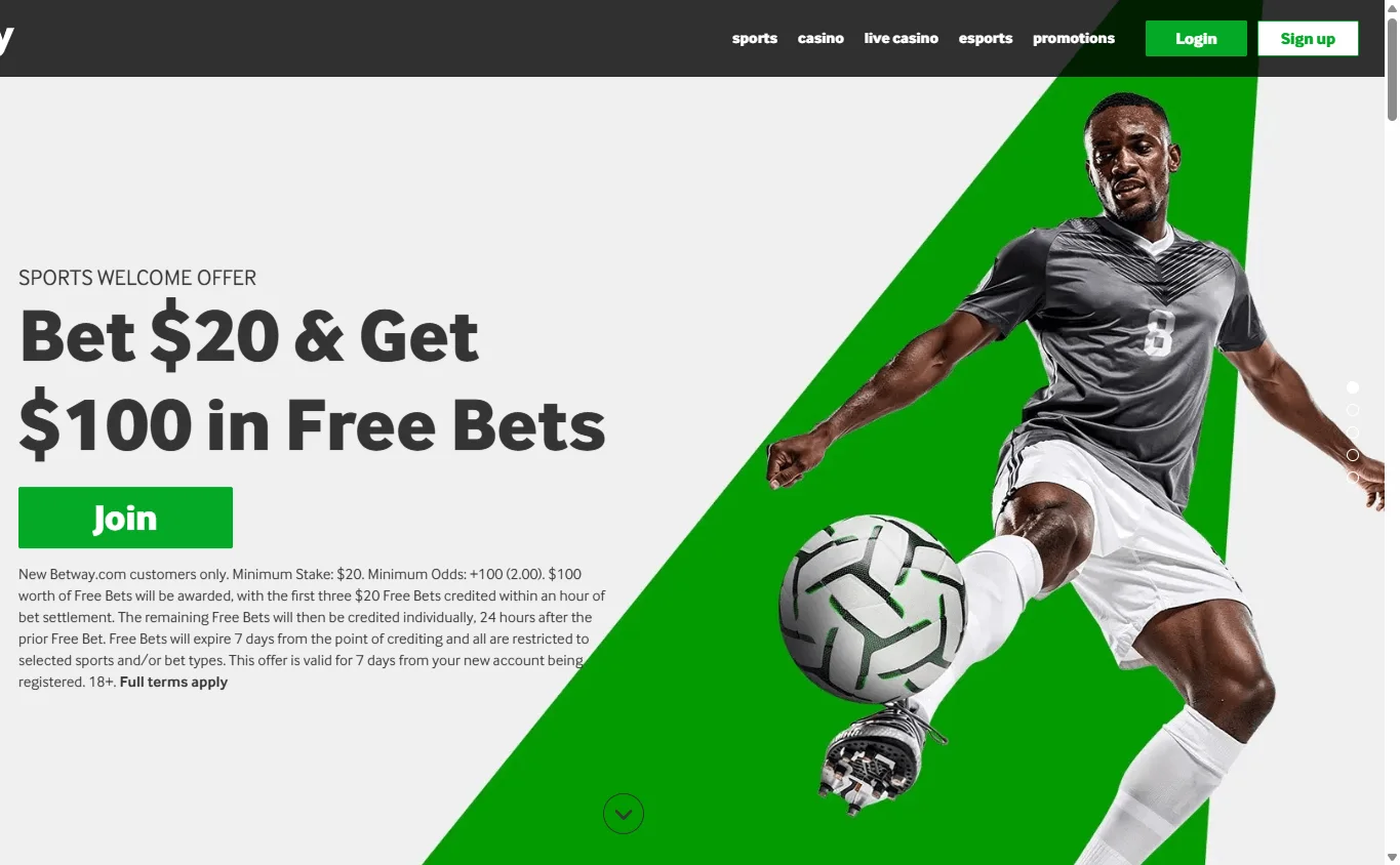 Betway Casino desktop home showing the Australian casino offer and account experience